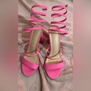 [DONATED] Wild Diva Pink Ankle Strap Heels